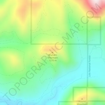 Mapa topográfico Graham Mountain, altitud, relieve
