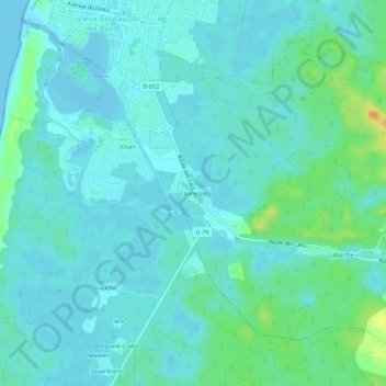 Mapa topográfico Caunegre, altitud, relieve