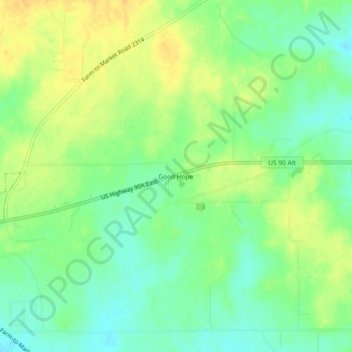 Mapa topográfico Good Hope, altitud, relieve