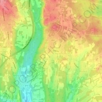 Mapa topográfico Agrate, altitud, relieve