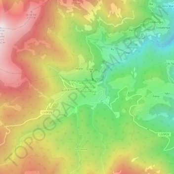 Mapa topográfico Untermoj, altitud, relieve