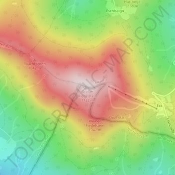Mapa topográfico Großer Riedelstein, altitud, relieve