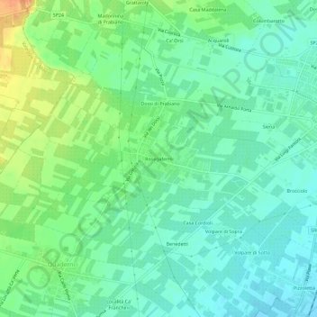 Mapa topográfico Rosegaferro, altitud, relieve