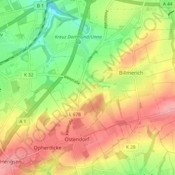 Mapa topográfico Am Busch, altitud, relieve