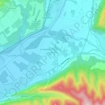 Mapa topográfico Les Varzelles, altitud, relieve