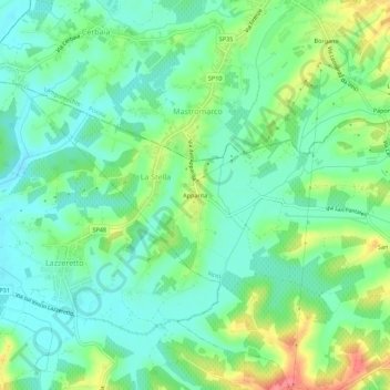 Mapa topográfico Apparita, altitud, relieve