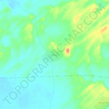 Mapa topográfico Suwara, altitud, relieve