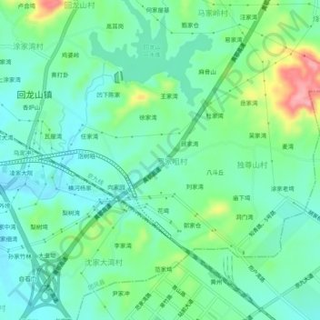 Mapa topográfico 罗家咀, altitud, relieve