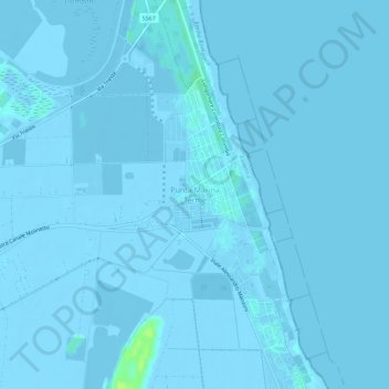 Mapa topográfico Punta Marina Terme, altitud, relieve