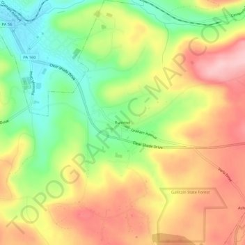 Mapa topográfico Rummel, altitud, relieve
