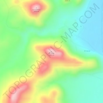 Mapa topográfico El Varal, altitud, relieve