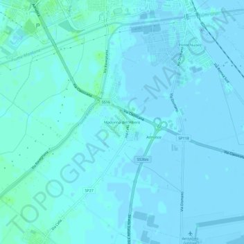 Mapa topográfico Madonna dell'Albero, altitud, relieve