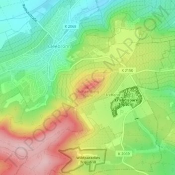 Mapa topográfico Michaelsberg, altitud, relieve