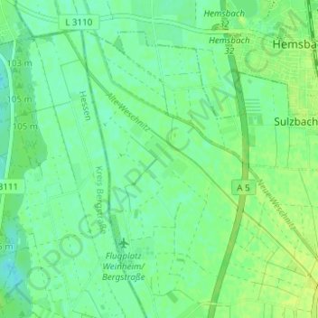 Mapa topográfico Weid, altitud, relieve