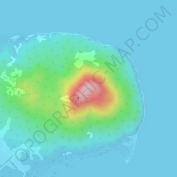 Mapa topográfico Mount Bonbon, altitud, relieve