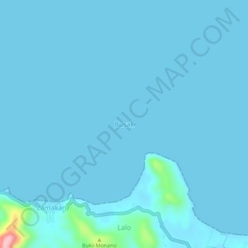 Mapa topográfico Busak, altitud, relieve