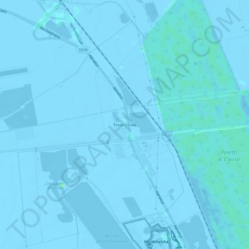 Mapa topográfico Fosso Ghiaia, altitud, relieve