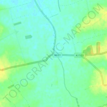 Mapa topográfico Bishopbridge, altitud, relieve