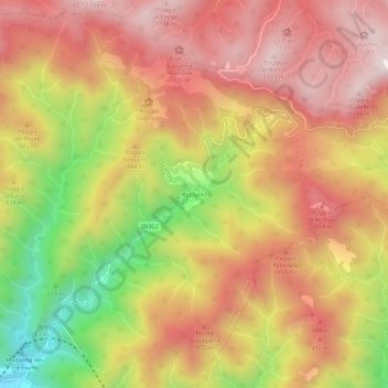 Mapa topográfico Razzuolo, altitud, relieve
