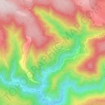Mapa topográfico Saint-Julien, altitud, relieve