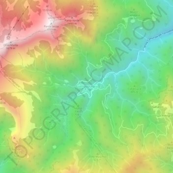 Mapa topográfico Fornovolasco, altitud, relieve