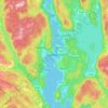 Mapa topográfico Flekkefjord, altitud, relieve