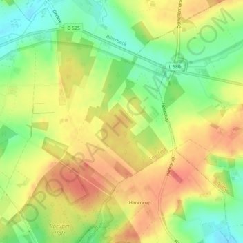 Mapa topográfico Harle, altitud, relieve