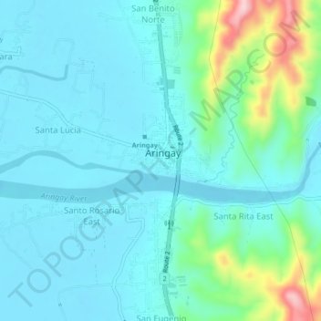 Mapa topográfico Poblacion, altitud, relieve
