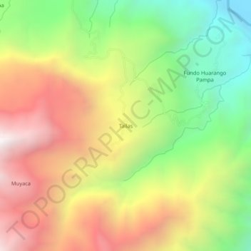 Mapa topográfico Tallas, altitud, relieve