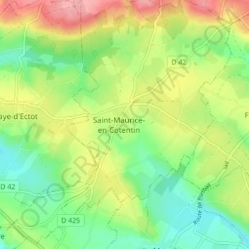 Mapa topográfico Rose, altitud, relieve