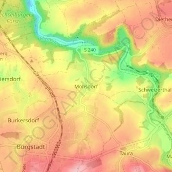 Mapa topográfico Mohsdorf, altitud, relieve
