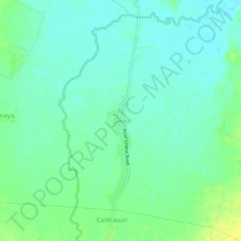 Mapa topográfico Gadu, altitud, relieve