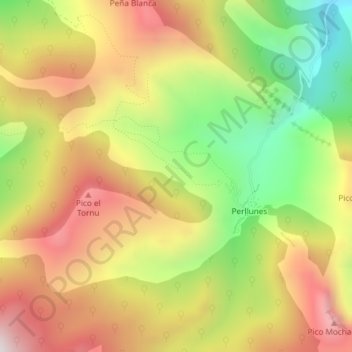 Mapa topográfico La Ragua, altitud, relieve