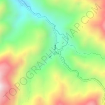 Mapa topográfico Puerto Frazadas, altitud, relieve