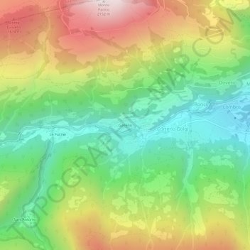 Mapa topográfico Galleno, altitud, relieve