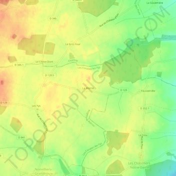 Mapa topográfico La Morrie, altitud, relieve