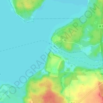 Mapa topográfico Lenz-Süd, altitud, relieve