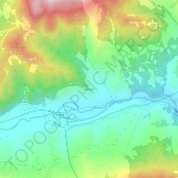 Mapa topográfico Perosa, altitud, relieve