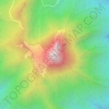 Mapa topográfico Nevado de Colima, altitud, relieve