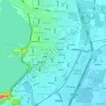 Mapa topográfico 东大街村, altitud, relieve