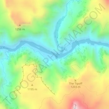 Mapa topográfico Grand Canyon, altitud, relieve