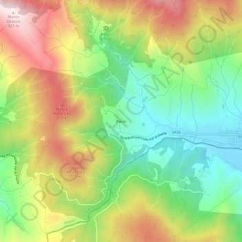 Mapa topográfico Pierle, altitud, relieve
