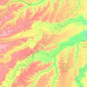 Mapa topográfico Municipio Puerto Rico, altitud, relieve