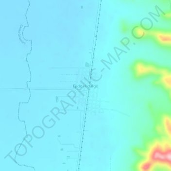 Mapa topográfico Ejido Hidalgo, altitud, relieve