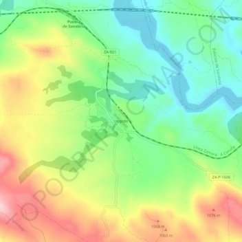 Mapa topográfico Ungilde, altitud, relieve