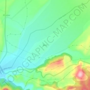 Mapa topográfico Beril, altitud, relieve