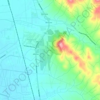 Mapa topográfico Enaoli, altitud, relieve