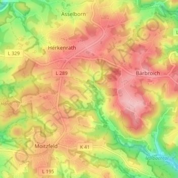 Mapa topográfico Obervolbach, altitud, relieve