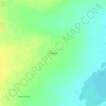 Mapa topográfico Dalwasa, altitud, relieve