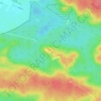 Mapa topográfico Caverne des Brigands, altitud, relieve